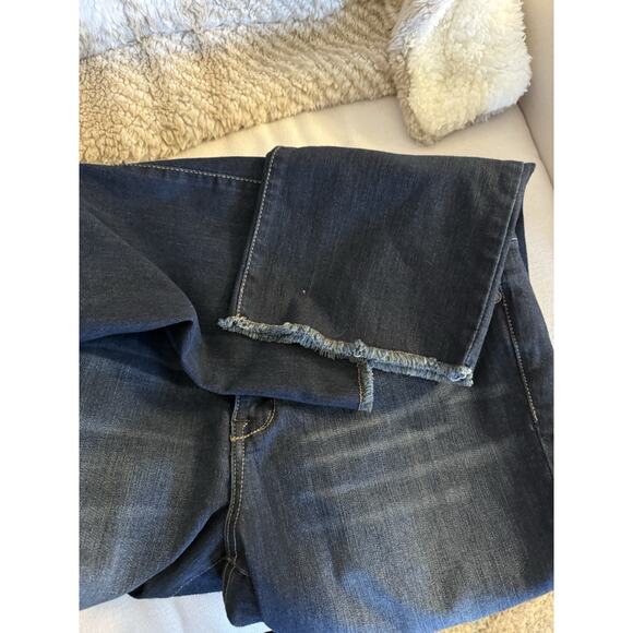 1822 Denim Jeans Womens 10 Blue Ankle Raw Hem Stretch Five Pocket Dark Wash - Picture 5 of 6